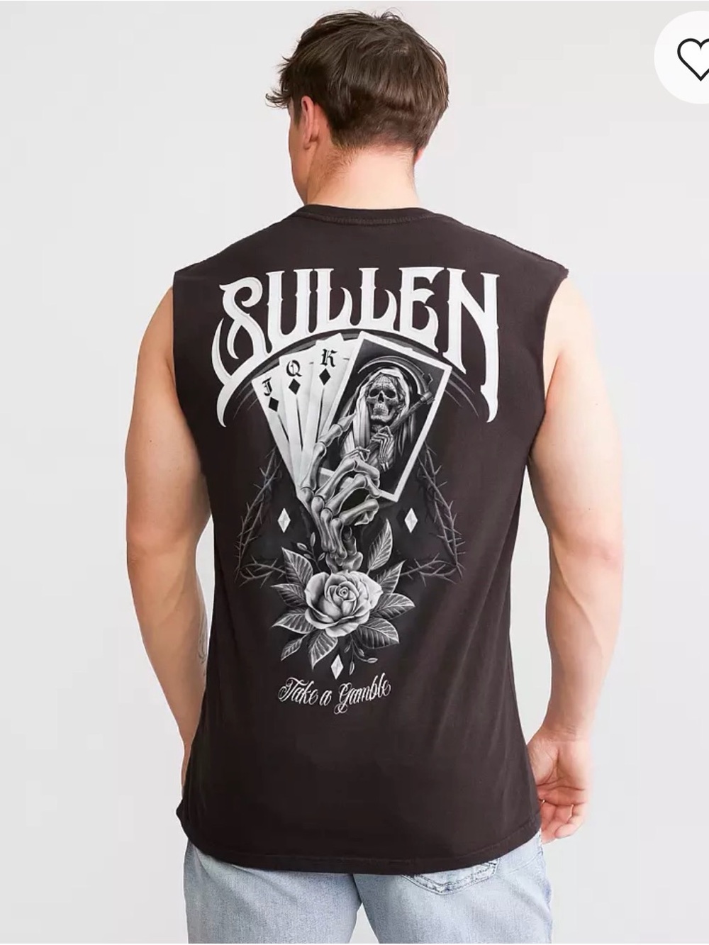 Sullen Art Collective "Take A Gamble" graphic tank top black size medium.